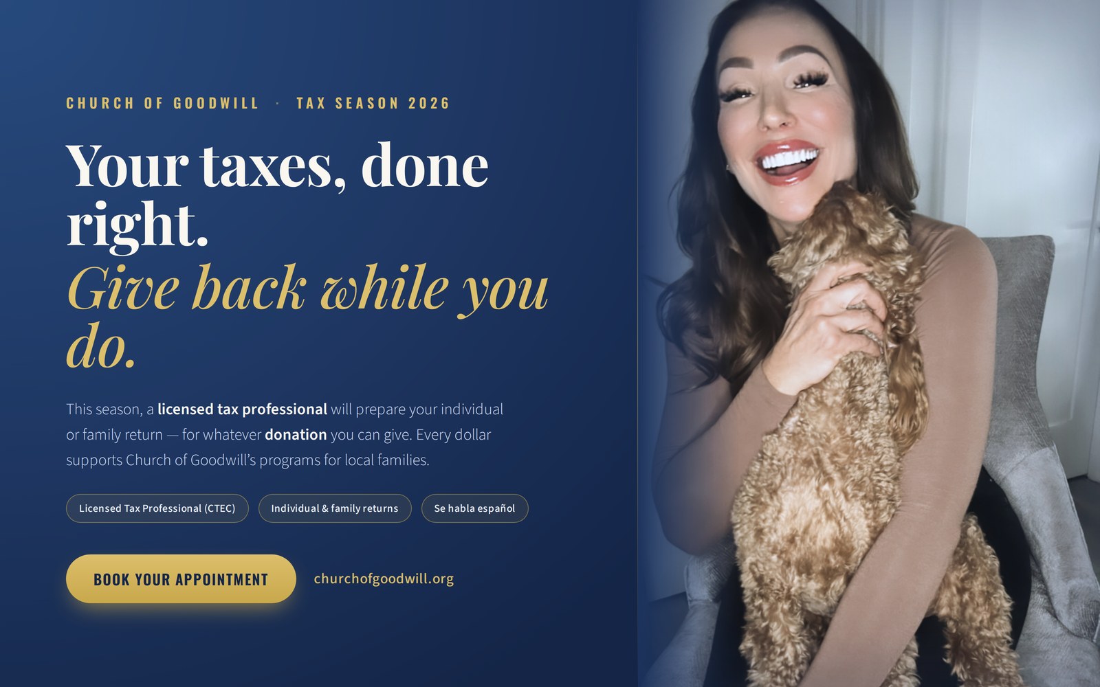Book a tax appointment with Church of Goodwill — done right, and it gives back